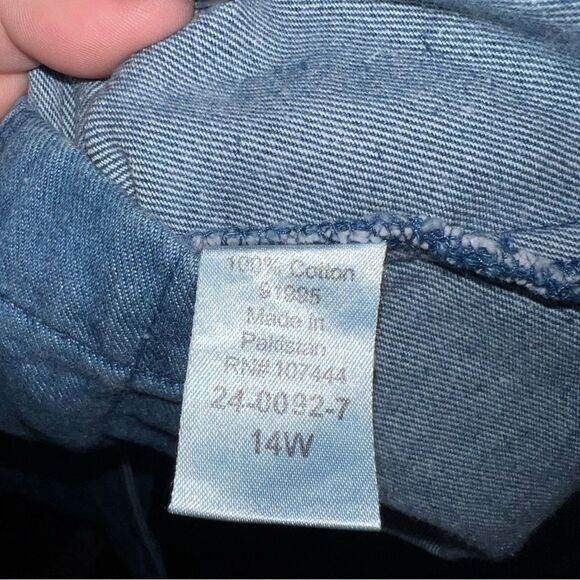 Jessica London‎ 90’s Denim Button Down Longline Jacket Size 14W - Picture 5 of 6